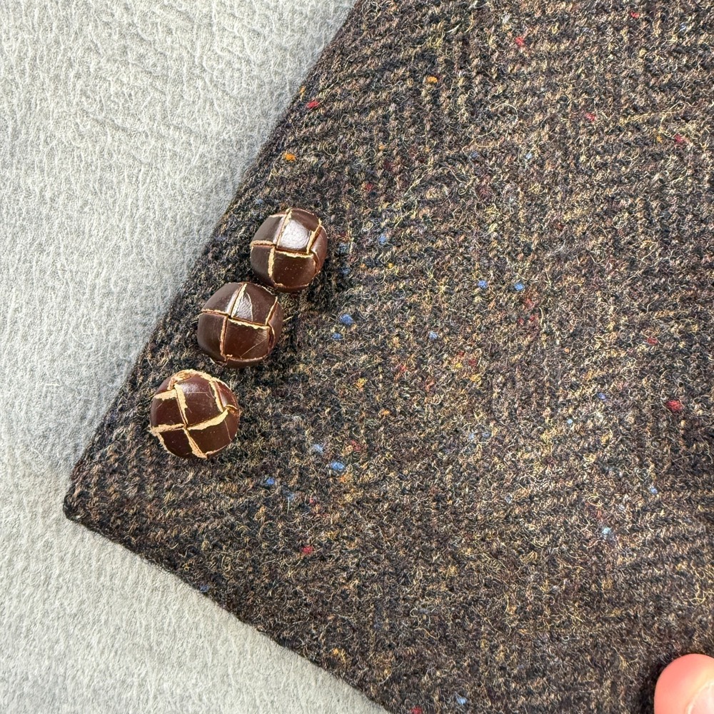 Vintage Tweed Blazer Jacket Men 44 Brown Speckle Wool Sport Coat Imperial Haggar - Picture 6 of 13